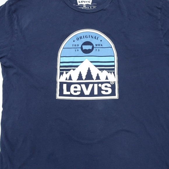 Levi's T-Shirt Men's Size 2XL Blue Long Sleeve Pullover Regular Fit Crew Neck - Picture 2 of 7